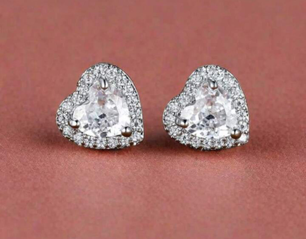 Women’s silver heart earrings