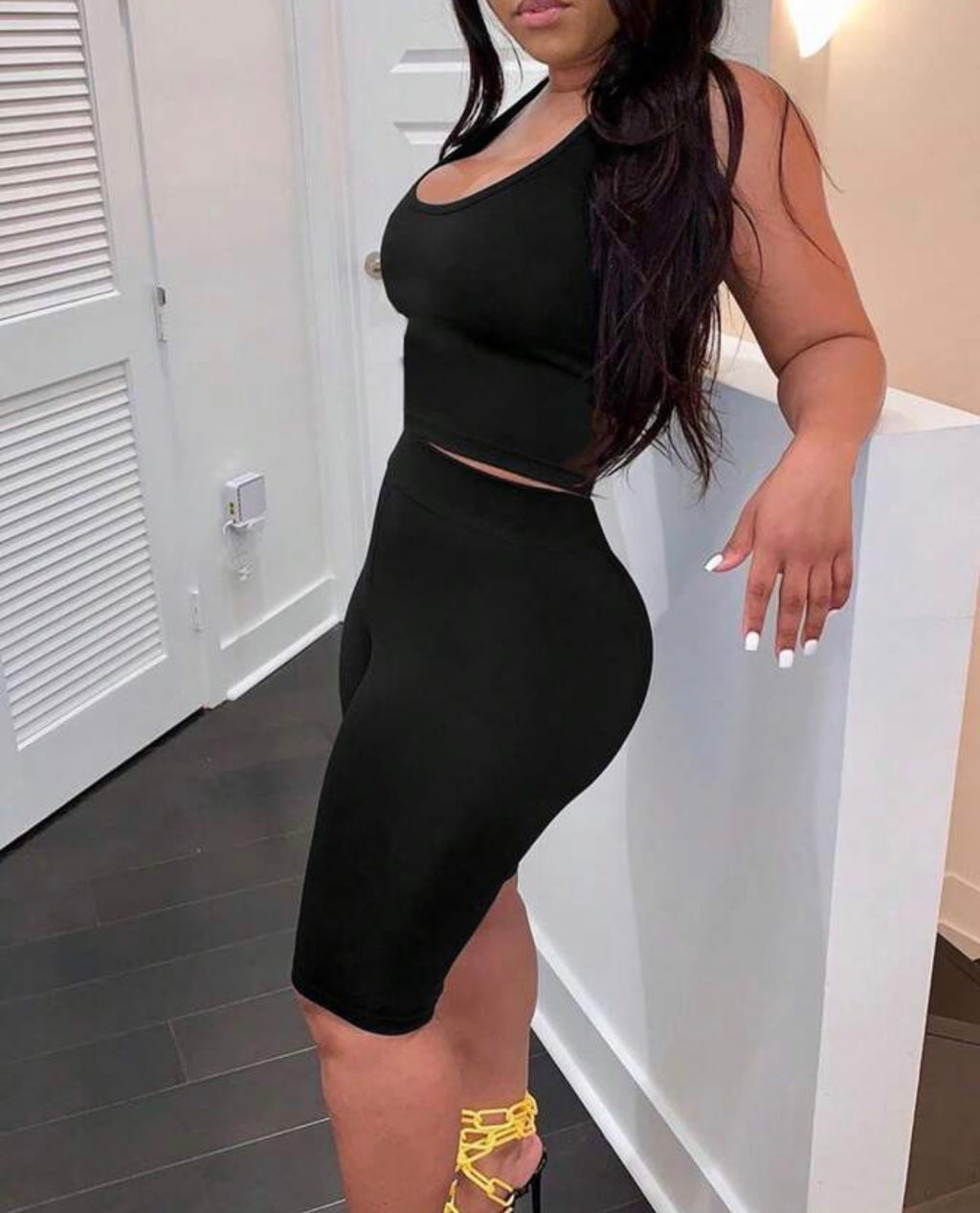 Women’s hot solid color two-piece set