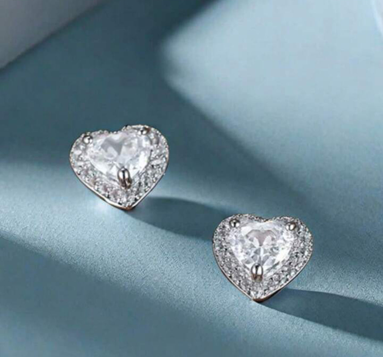 Women’s silver heart earrings