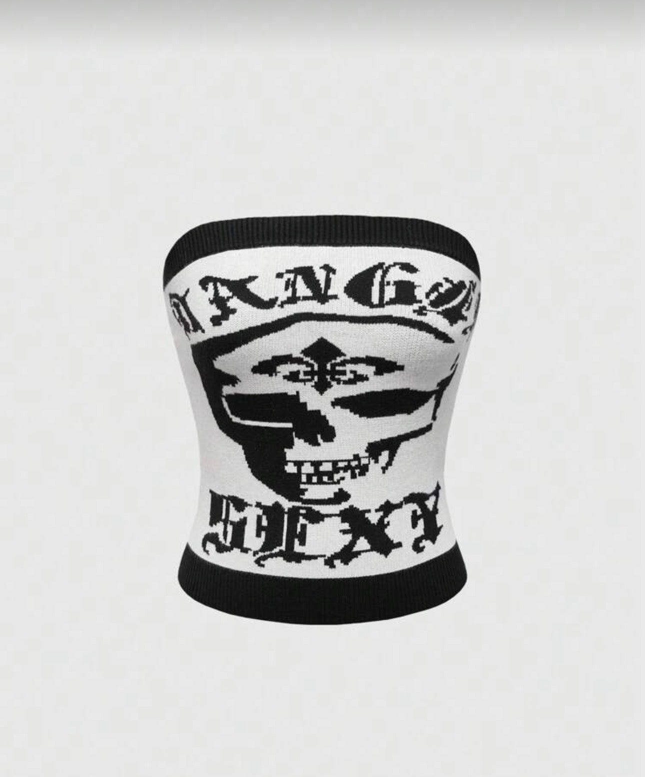 grunge punk skeleton knit tube top