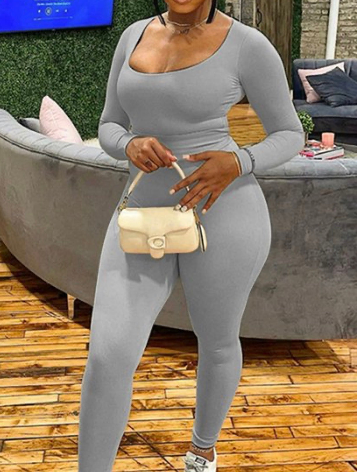 women’s fall two-piece casual solid color pants set