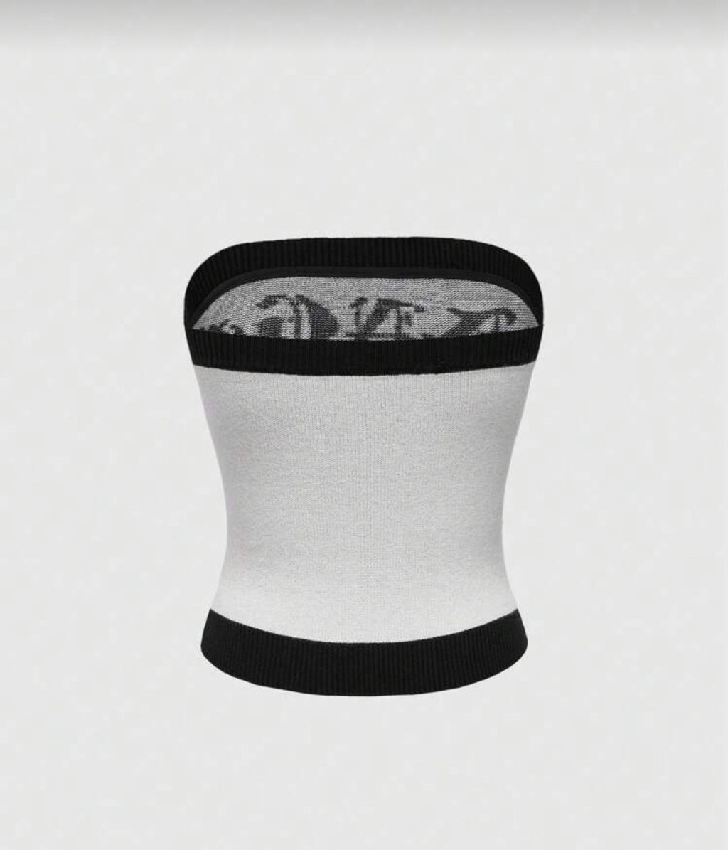 grunge punk skeleton knit tube top