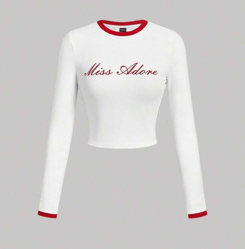 Women’s fall round neck long sleeve printed t-shirt