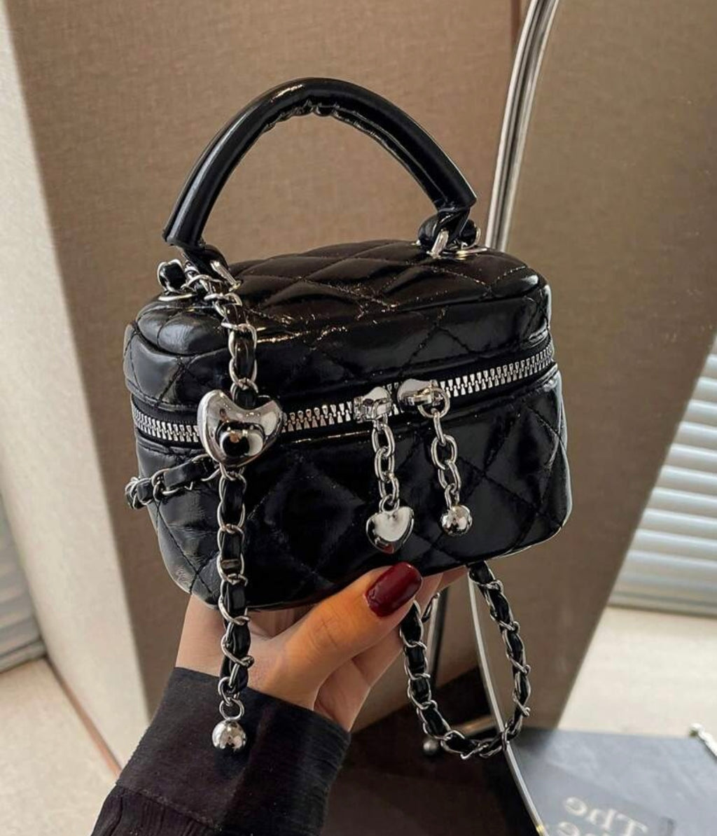 Mini solid embroidered rhombus pattern crossbody bag