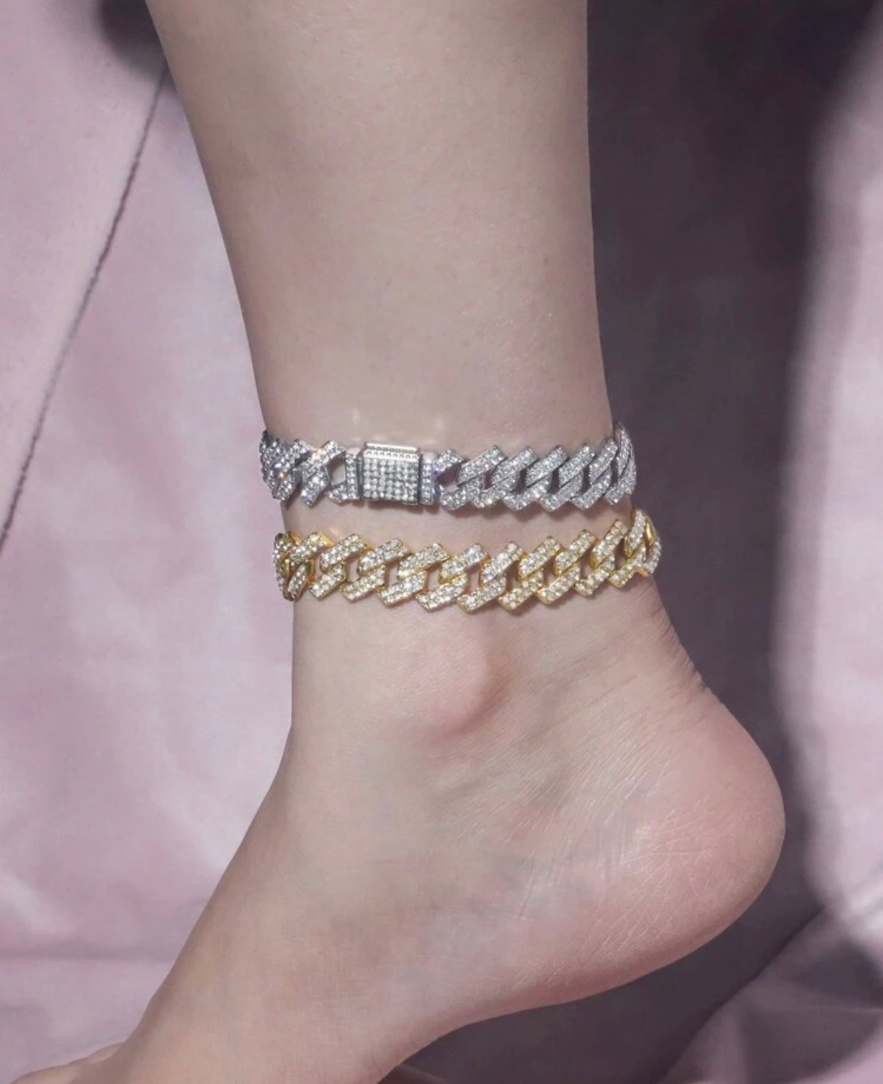 Bling Cuban stylish anklet