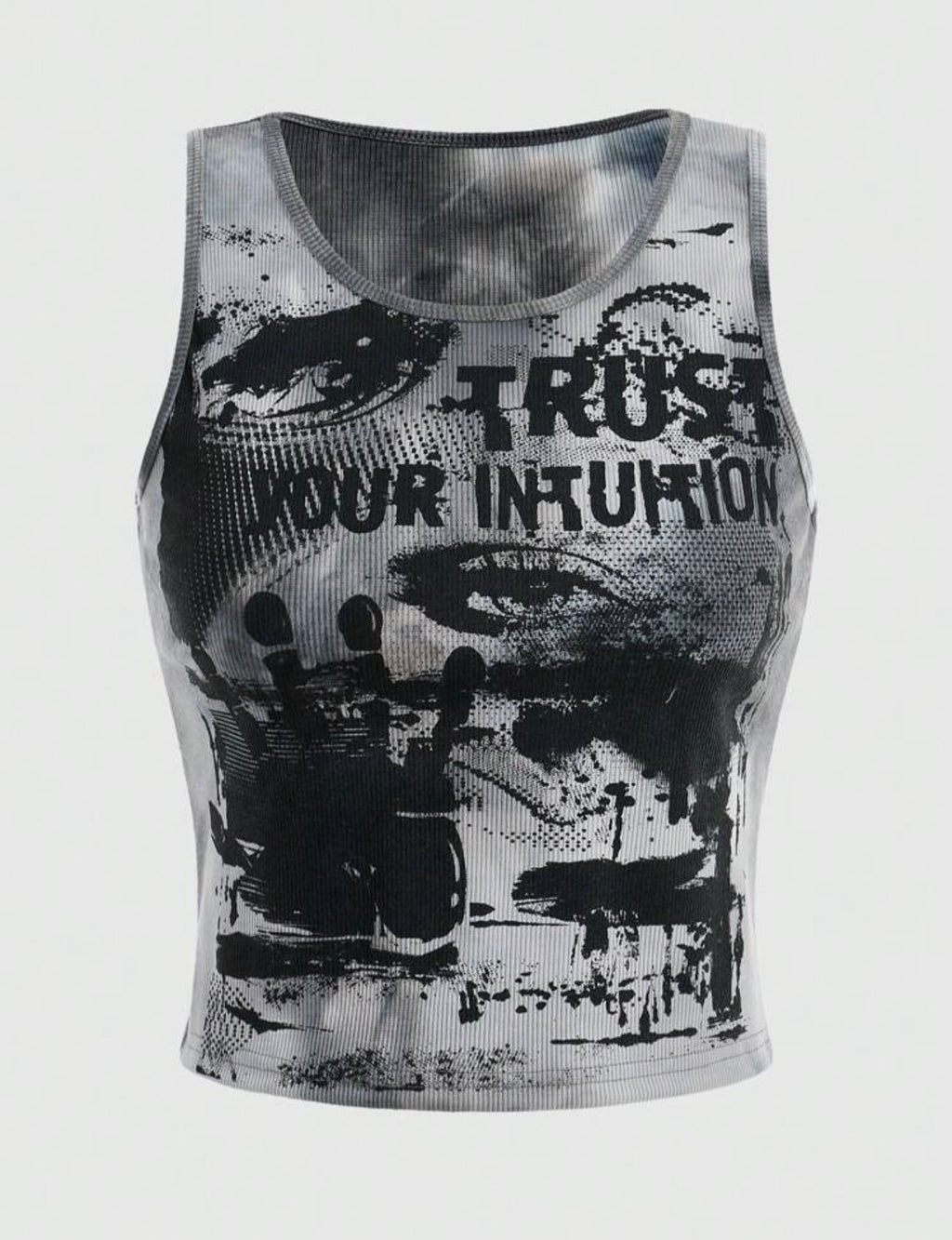 Women’s grunge punk letter graphic tank top