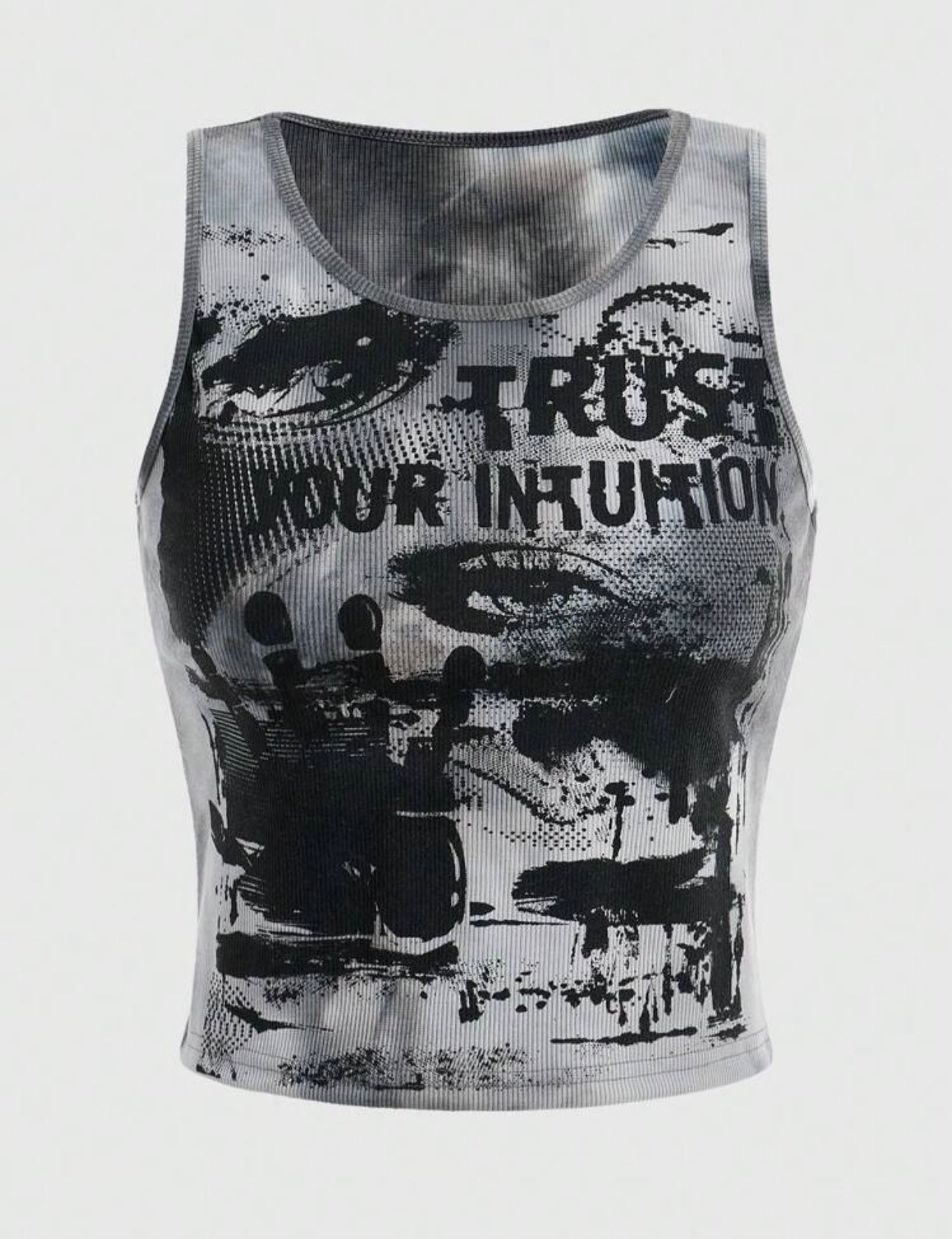 Women’s grunge punk letter graphic tank top