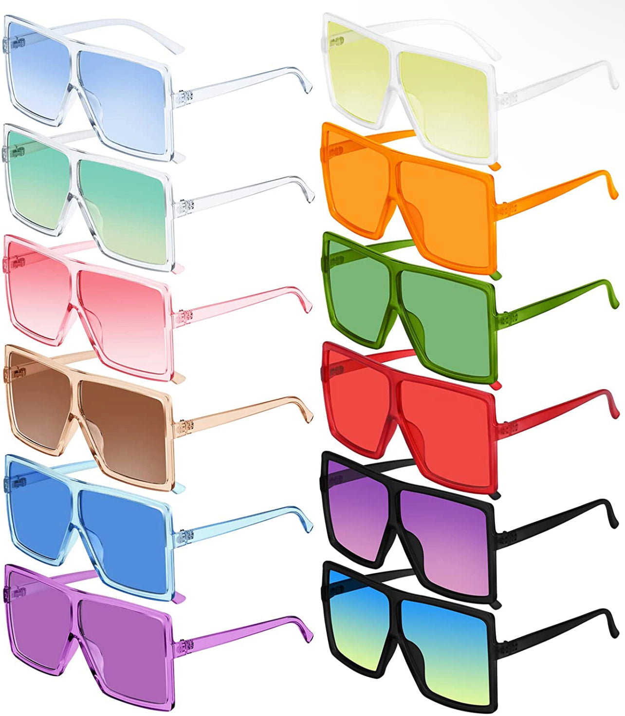 Women’s top fashion flat square oversized sunglasses
