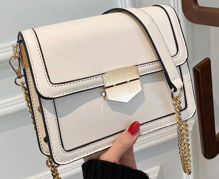 Metal & Studded decor flap square bag