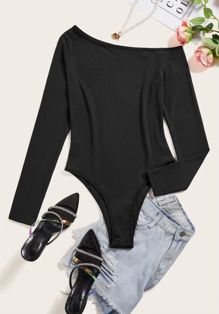 Black solid body suit