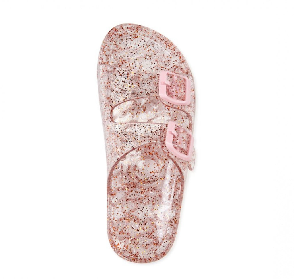 Girls pink glitter jelly sandals