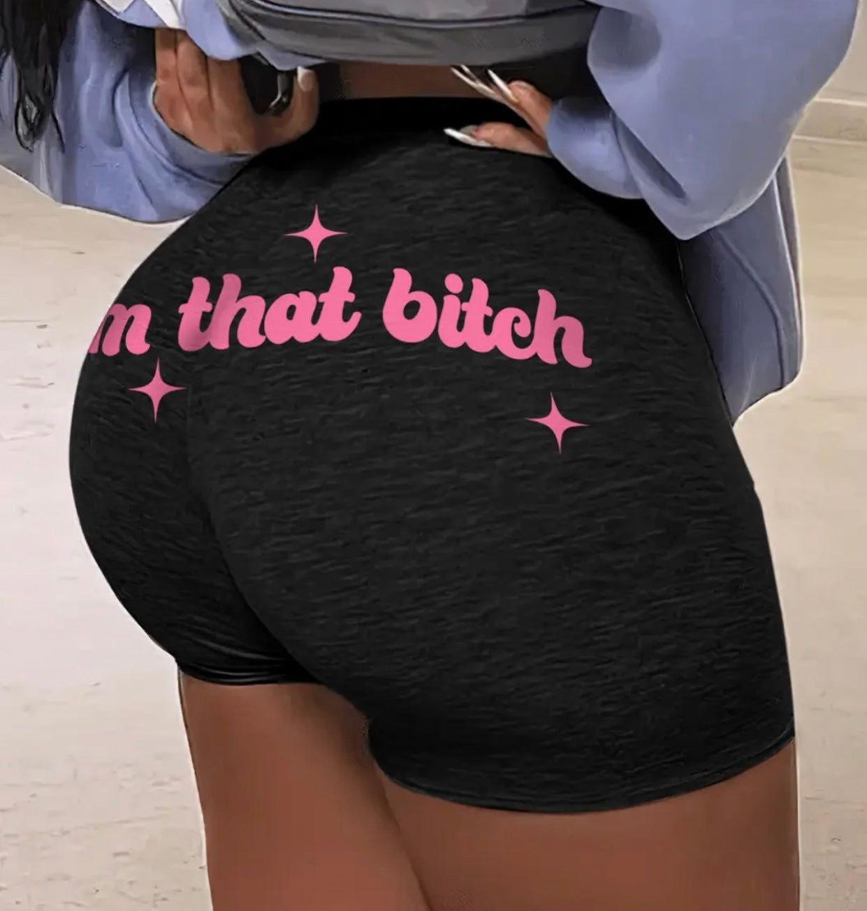Letter printed black shorts