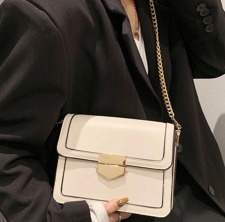 Metal & Studded decor flap square bag