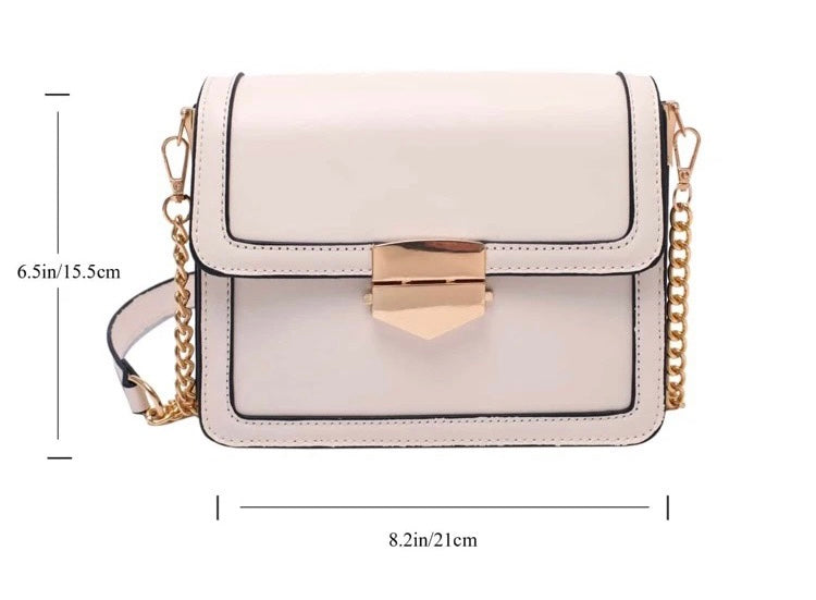 Metal & Studded decor flap square bag