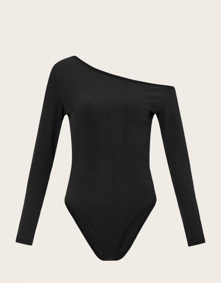 Black solid body suit