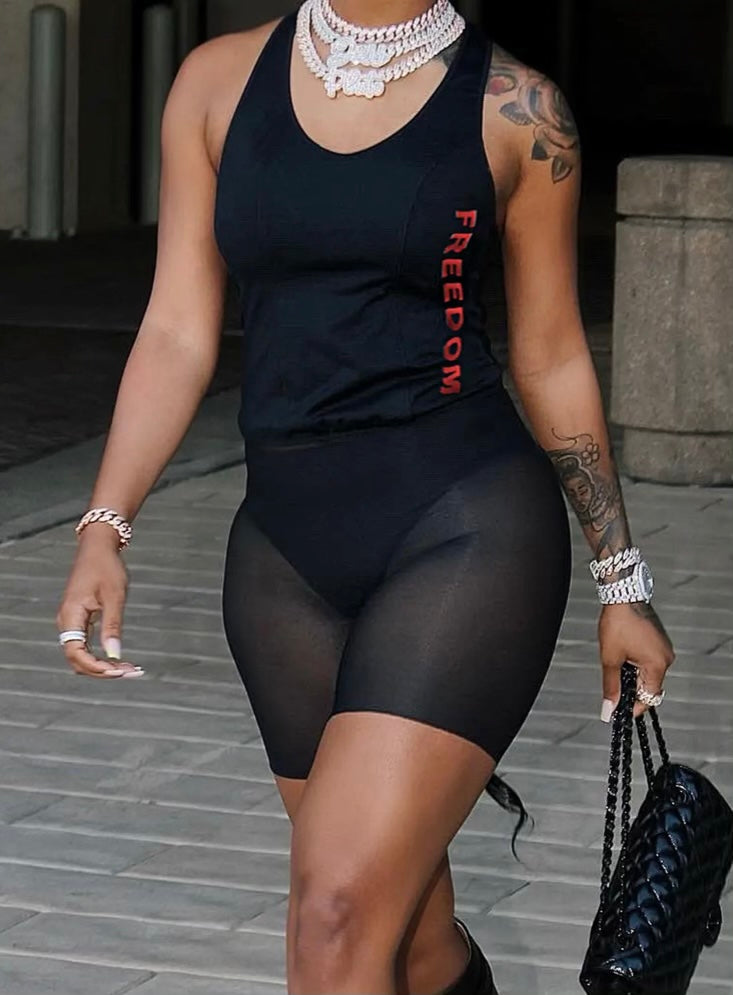 Black two piece shorts set