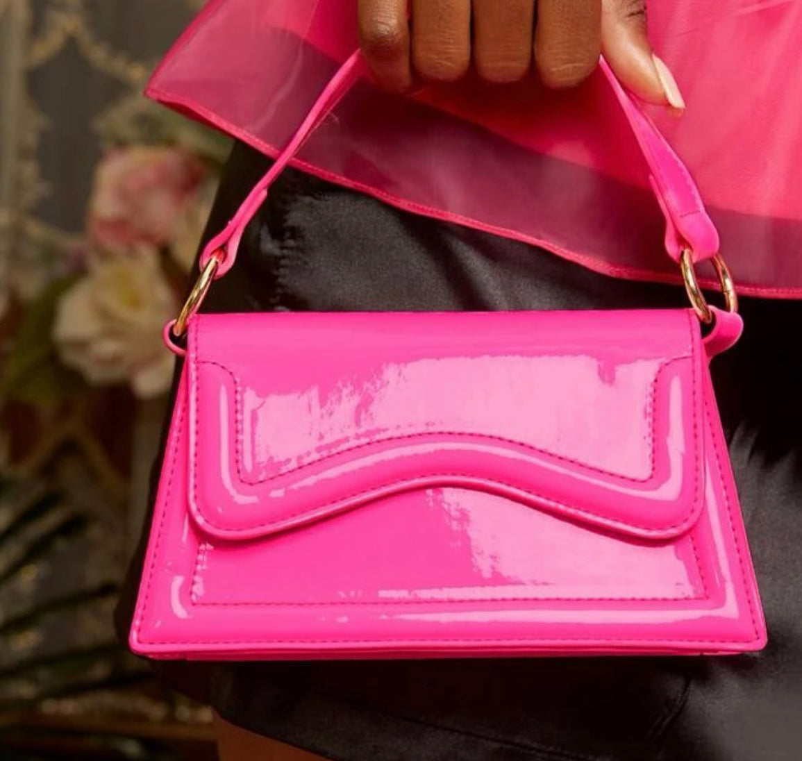 Sxy mini neon pink square bag